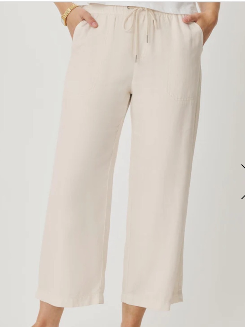 Splendid Wide-Leg Crop Pant in Soft Beige
